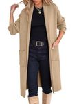 ANRABESS Women's Cardigan Long Sweater Oversized Open Front Knit Duster Coat 2024 Trendy Lady Fall Coatigan Outerwear, Light Camel, Medium