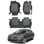 Oshotto/Coozo 7D Car Floor Mats Compatible with Volkswagen Passat Black (Set of 3)