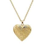 Gold Heart Locket Necklace for Wome