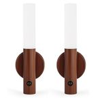 LANDGOO Wood LED Wall Sconces Magnetic Battery Powered Motion Sensor Light Stairway Home Cabinet Lamp (Black Walnut Wood 2PCS)