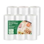 Bonsenkitchen Vacuum Rolls 20cm*600cm 3Rolls + 28cm*600cm 3Rolls Vacuum Film - Professional Vacuum Bags for Vacuum Sealers and Food Vacuum Sealers, Anti- Boiling and Soda Freezer Bags, BPA-Free, TB06
