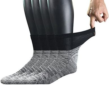 Yomandamor Men's 4 Pairs Bamboo Seamless Diabetic Ankle Socks with Cushion Sole