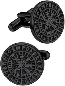 Men's Viking Cufflinks Tuxedo Shirt Cuff Links Stainless Steel Shirt Accessories Vintage Talisman Jewelry Groom Engagement Gift for Men