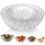 ZOOFOX Set of 4 Salad Bowls, Acrylic Mixing and Serving Bowls for Fruit, Salad, Popcorn, Chips, Dips, Condiments, Party Snack and More