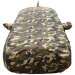 The AutoStory 100% Waterproof Car Body Cover Compatible with Hyundai Xcent (2014 to 2020), with Mirror and Antenna Pockets,4x4 American Matty, Long Lasting Durable Material, Camouflage Army Look