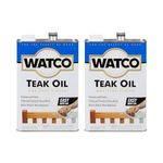 Rust-Oleum WATCO 67131-2PK Teak Oil Finish for Exterior Wood Decking and Furniture, 1 Gallon x 2 Pack