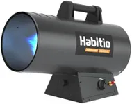 Habitio 125,000 BTU Forced Air Propane Heater, Portable Torpedo Heater for Jobsite, Garage, and Construction Sites, 10 ft Hose with Regulator Included