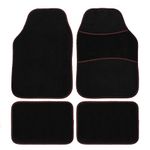 JVL 01-927RD Universal PVC Backed Carpet Car Mat Extreme Set, Black/Red, 4 Pieces