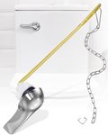 Universal Toilet Handle Replacement Kit Front Mount Toilet Handle Lever with Stainless Steel Flapper Chain, Toilet Flush Handle Replacement Compatible with American Standard/Mansfield/Gerber, Chrome