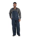 Berne Men's Heritage Twill Insulated Bib Overall, X-Large Regular, Navy