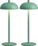 Ophouliy Cordless Table Lamp 2 Pack, Rechargeable Battery Operated Mushroom Lamps, Portable Outdoor Waterproof Camping Lamp, Dimmable Wireless Touch Lamp for Dinning Bedroom Patio Bar (Green)