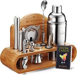 Mixology Bartender Kit With Stand - 19 Piece Bar Set Cocktail Shaker Set, Drink Mixer Set For Home Bar With All Bar Accessories - Bar Tool Set, Cocktail Kit, Mixology Set, Bar Kit.
