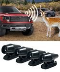 ESEWALAS 4 Packs Save Deer Whistles Repellent Devices,Deer Warning Whistle for Car with Extra Tapes,Save A Deer Whistles Avoids Collisions,Car Deer Warning Devices,Animal Alert (Black)