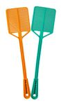 SEPARATE WAY Square Shaped Manual Fly Swatter With Long Handle Plastic (Multicolour, Pack of 2)