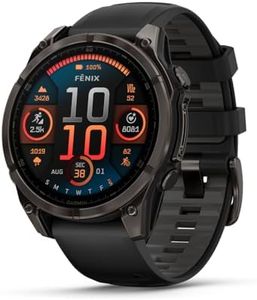 Garmin fēnix® 8 – 47 mm, AMOLED, Sapphire, Premium Multisport GPS Smartwatch, Long-Lasting Battery Life, Dive-Rated, Built-in LED Flashlight, Carbon Gray DLC Titanium with Pebble Gray Band