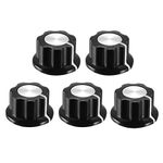 uxcell 5Pcs Speaker Control Knob Power Amplifier Knob Black 19mm Dia Rotary Knobs for 6.4mm Dia. Shaft Potentiometer with Set Screw