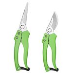 WORKPRO 2-Piece Garden Secateurs | Lightweight Pruning Shear and Picking Shear with Sharp Blades | Garden Shears with Labor-saving Spring and Ergonomic Handle | Ideal for Fruit Picking,Trimming Plants