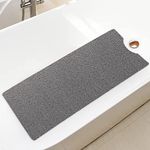 Bingobang Bath Mats Non Slip,Shower Mat Rubber 100x40cm,Extra Soft Anti-Mould, Machine-Washable,For Bathroom Floor,Bathtub(Grey)