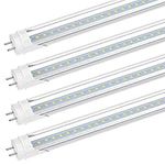 3FT LED Tube Light,14W(30W Equiv), 1600LM, LED Fluorescent Tube Replacement 3ft, 5000K Daylight, Ballast Bypass, Double Ended Power, F30T8 T10 T12 Fluorescent Replacement (4 Pack)