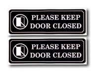 eSplanade PLEASE KEEP DOOR CLOSED Sign Sticker Decal - Easy to Mount Weather Resistant Long Lasting Ink Size (9" x 3")