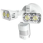 SANSI 18W LED Security Lights Outdoor Motion Sensor Mains Powered, Outside Lights with Sensor Floodlight with PIR 1800LM 5000K IP65 Waterproof, Adjustable Twin Security Lights for Exterior Lighting