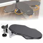 Computer Arm Rest Support Extender for Desk, Adjustable Rotating Arm Wrist Rest Pad Holder, Ergonomic Elbow Rest Holder, Folding, Rotating,Computer Desk Extender Tray for Home and Office