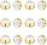 DELECOE 12pcs Gold Soft Silicone Earring Backs for Studs Gold Belt Rubber Earring Backs Replacements Hypoallergenic Safety Plastic Earring Back for Studs Earring Hoops Fish Hook