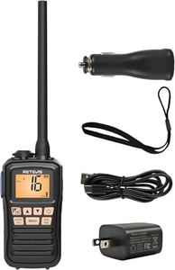 Retevis RM01P Marine Radio-RM01 Upgraded Version, IP67 Floating VHF Radio Handheld Vibration, 1750mAh, Type-C, NOAA, 88 Global Channels, Lightweight and Portable, for Coastal Fishing Kayaking(1 Pack)