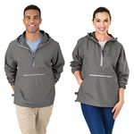 Charles River Apparel Unisex-Adult's Pack-n-go Windbreaker Pullover, Grey, Large