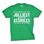 Jolliest Bunch of A-Holes T Shirt Funny Sarcastic Christmas Novelty Tee for Guys Mens Funny T Shirts Christmas T Shirt for Men Funny Movie T Shirt Novelty Green - 4XL