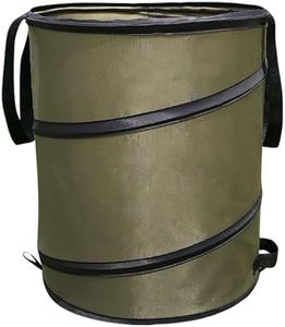 AIMALL Folding Oxford Cloth Garden Bucket, 13.4-Inch Portable Trash Can with Lock Design, Space-Saving Leaf Container for Outdoor, Camping, Storage