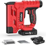 POPULO 20V Nail Gun Battery Powered, 18 Gauge 2 In 1 Cordless Brad Nailer Stapler for Carpentry and Upholstery, Electric Staple Gun Includes a 2.0Ah Battery, Charger, 1600 Pcs Staples and Nails