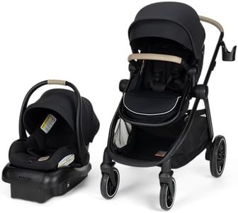 Maxi-COSI Zelia Pro 5-in-1 Travel System with Mico Pro Infant Car Seat, Baby Stroller Combo, Reversible Seat, Large Wheels, Adjustable Handle, Newborn to Toddler, Lightweight, Caspian Caviar