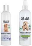 We Love Doodles Lavender Puppy Shampoo & Unscented Detangler Spray Bundle - Organic Ingredients, Tear Free Shampoo for Puppies, Oatmeal Bathing, Leave-in Conditioner for Dogs, Dematting Spray for Dog