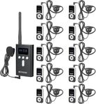 Retekess T130S (T130 2rd) Wireless Tour Guide System, Audio Whisper Tour Guide System, 100m, One Key Mute, Interpreting Equipment for for Tourism, Factory Tours (1 Transmitter 10 Receivers)