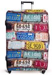 Luggage Cover Suitcase Protector Fits 19-33 Inch TSA Approved Travel Suitcase Cover Washable Dustproof Anti-Scratch, License Plates, M (22-26 inch)