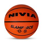 Nivia Slamforce Basketball/Rubberized Moulded/8 Panel/Suitable for Hard Surface/Training Basketball/for Men/Women/Size - 5 (Orange)