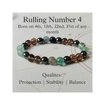 Numerology bracelet | natural stone semi precious gemstone bracelet for men and women | Rulling Number Bracelet | Energized bracelet (Rulling Number 4)