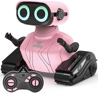 GILOBABY Kids Robot Toy, Remote Control Robot Toys, RC Robots with LED Eyes, Flexible Head & Arms, Dance Moves and Music, Birthday Gifts for Girls Ages 6+ Years (Pink)