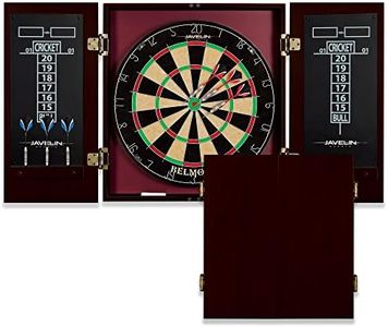 EastPoint Sports Belmont Official Size Dart Board Cabinet Set - Easy-Assembly & Complete with 6 Deluxe Steel Tip Darts and Accessories - Premium Darts Set with Scoreboard for Bar Games & Indoor Games