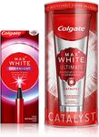 Colgate Max White Ultimate Catalyst Toothpaste 75ml, with Overnight Teeth Whitening Pen 2.5ml, Enamel Safe Whitening Pen for Discolouration, Whiter Teeth While You Sleep