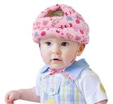 Baby Toddler Protective Cap, Adjustable Size Baby Learn to Walk Or Run Soft Safety Helmet, Infant Anti-Fall Anti-Collision Head Protection Hats, for Children from 6 Months~6 Years Old (Pink Candy)