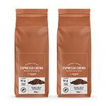 by Amazon Espresso Crema Coffee Beans, Light Roast, 1kg (2 Packs of 500g), Rainforest Alliance Certified