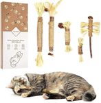 Catnip Toys Cat Toy Natural Silvervine Sticks, Catnip Cat Chew Sticks for Teeth Cleaning, Matatabi Kitten Dental Interactive Toy for Cats