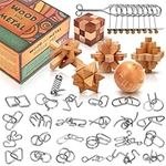 Brain Teaser Wooden Metal Puzzles -