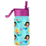 SOLARA Insulated Water Bottle for Kids 450ml, Kids Water Bottle, Sipper Bottle for Kids, Thermosteel Kids Bottles, Stainless Steel Water Bottles for Kids, Straw Bottle for Kids, Mermaid