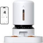 PETLIBRO Automatic Cat Feeder, 5G Wi-Fi Dual Cat Feeder with App Control for Dry Food, Low Food & Blockage Sensor, Stainless Steel Bowl, 1-10 Meals Per Day, 10s Meal Call for Cat and Dog (White)