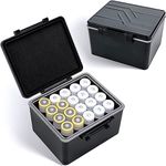 JJC 18650 Battery Case Battery Holder Box Water-resistant for 20 Pieces 18650 Battery and All Similar Size Batteries, Batteries Carrying Case Organizer