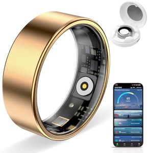Smart Ring Pro, Fitness Tracker with Heart Rate, Blood Pressure, Stress, Sleep Tracking, Step Tracking, 10ATM Waterproof, Smart Ring for iPhone and Android (Gold 2.0, 11)