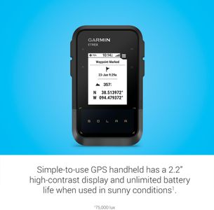 Garmin eTrex Solar Outdoor GPS Handheld – Solar Powered, Multi-GNSS, 2.2" Screen